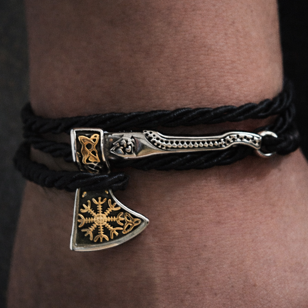 Gold Helm Axe Bracelet – Viking Valor