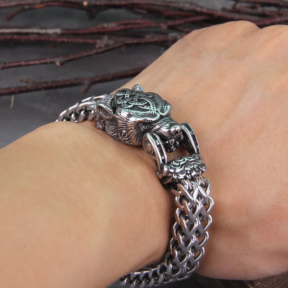 Inner Animal Rugged Bracelet - Viking Valor - Viking Bracelet - Bear Chain Bracelet