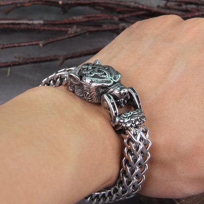 Inner Animal Rugged Bracelet - Viking Valor - Viking Bracelet - Bear Chain Bracelet