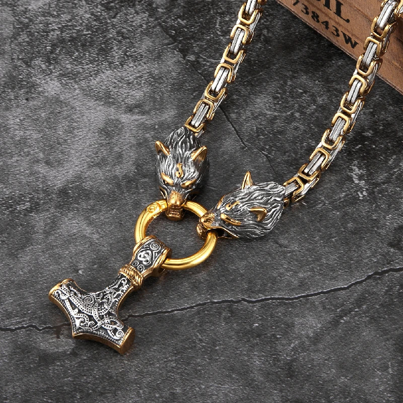 Powerful Wolf Hammer Necklace