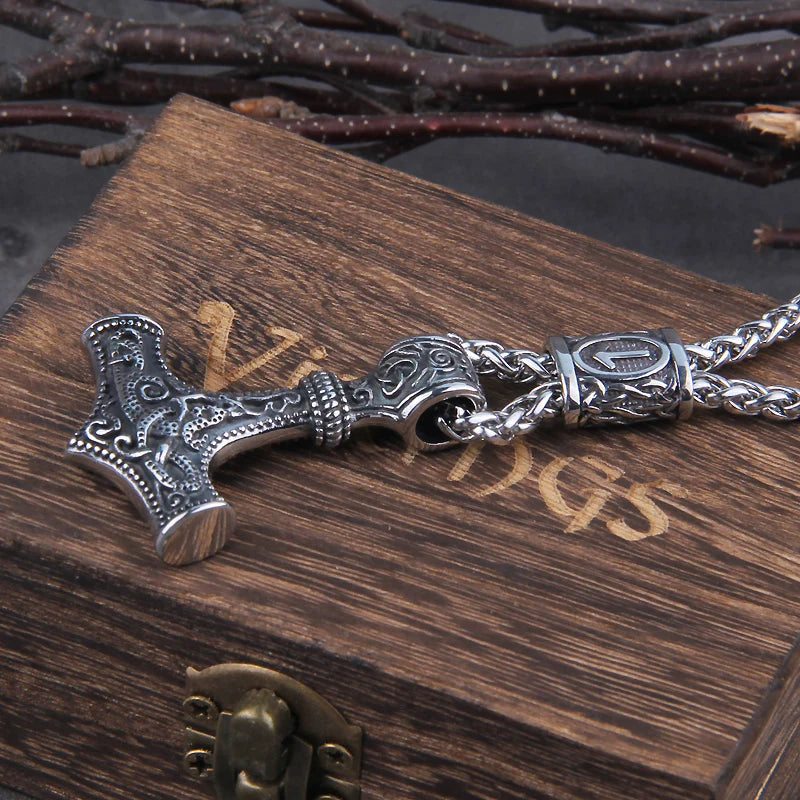 Premium Mjolnir Runic Necklace