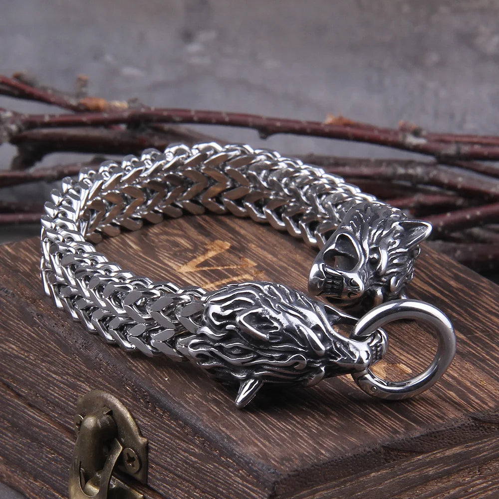 Ferocious Wolf Chain Bracelet