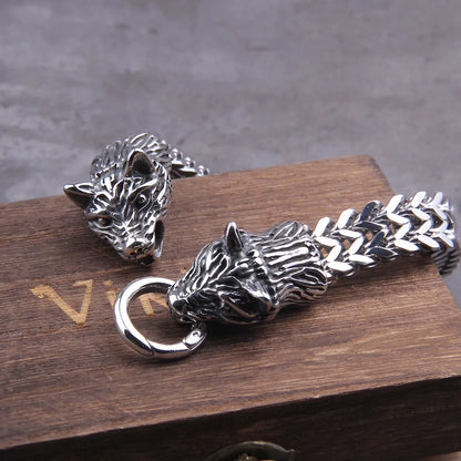 Premium Wolf Heads Bracelet