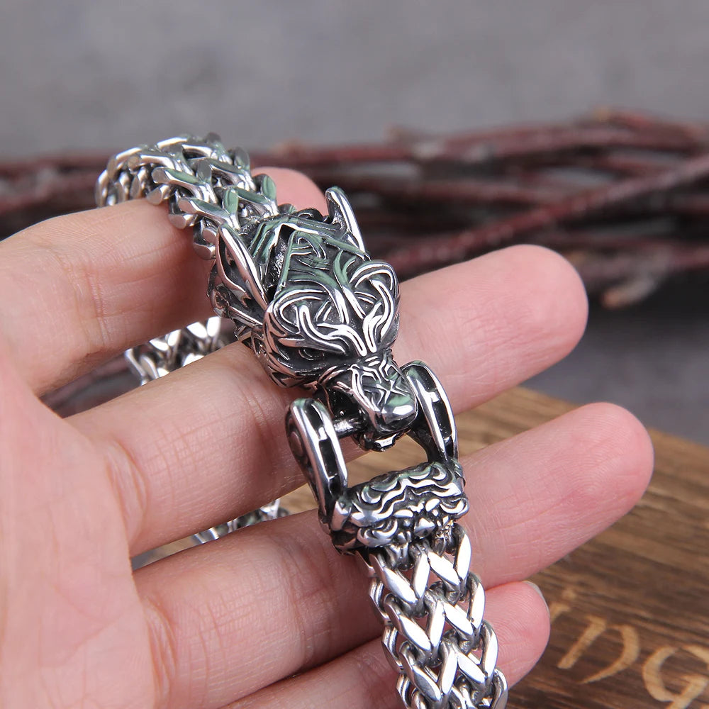 Inner Animal Rugged Bracelet - Viking Valor - Viking Bracelet - Wolf Chain Bracelet Hand