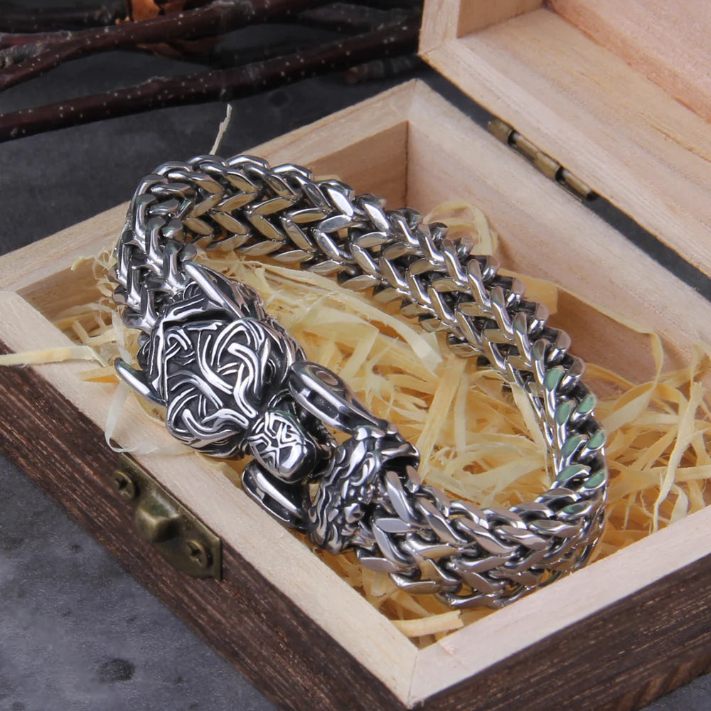 Inner Animal Rugged Bracelet - Viking Valor - Viking Bracelet - Wolf Chain Bracelet Box