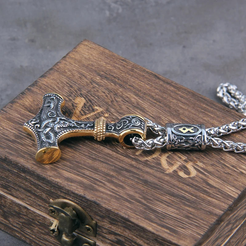 Premium Mjolnir Runic Necklace