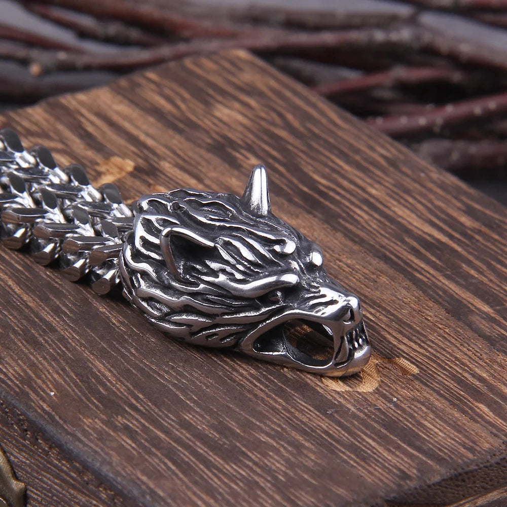 Ferocious Wolf Chain Bracelet