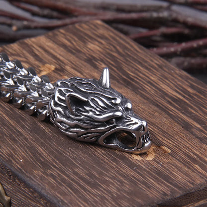 Ferocious Wolf Chain Bracelet