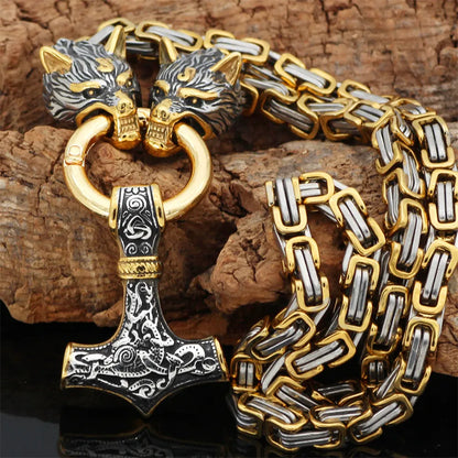 Powerful Wolf Hammer Necklace