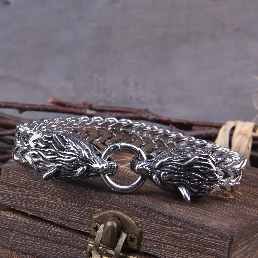 Ferocious Wolf Chain Bracelet