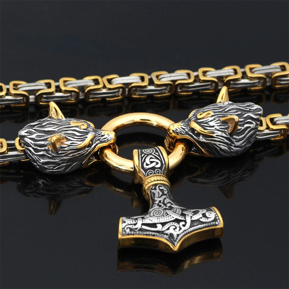 Powerful Wolf Hammer Necklace