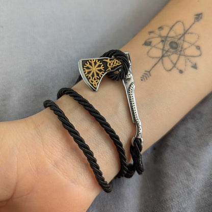 Gold Helm Axe Bracelet