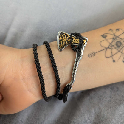 Gold Helm Axe Bracelet