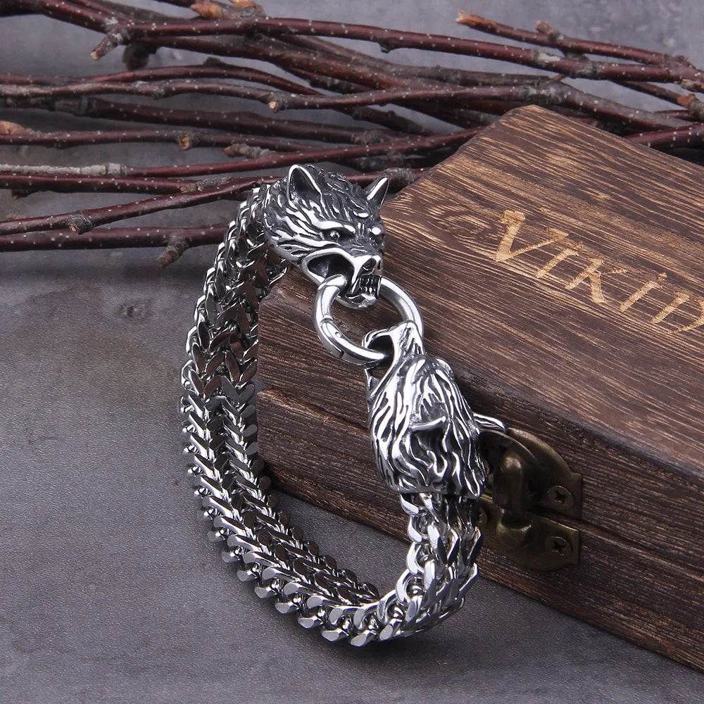 Ferocious Wolf Chain Bracelet