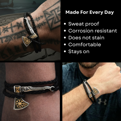Gold Helm Axe Bracelet