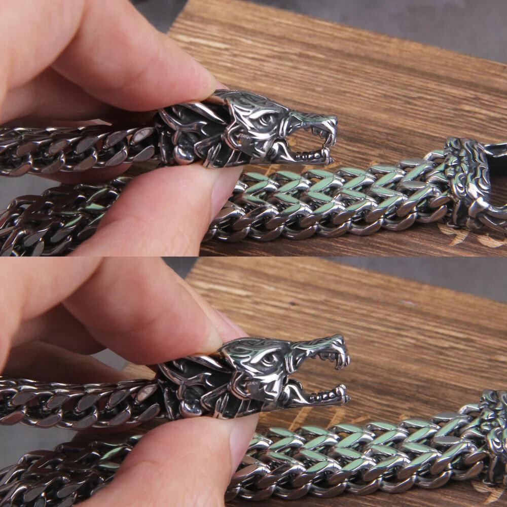 Inner Animal Rugged Bracelet - Viking Valor - Viking Bracelet - Wolf Chain Bracelet Clasp