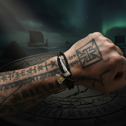 Gold Helm Axe Bracelet