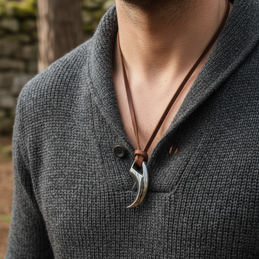 Viking claw pendant necklace lifestyle photo