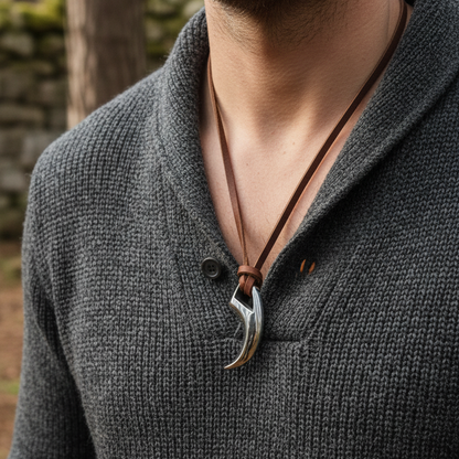 Viking claw pendant necklace lifestyle photo