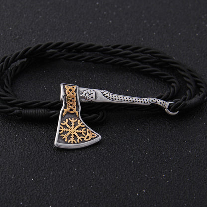 Gold Helm Axe Bracelet - Viking Valor