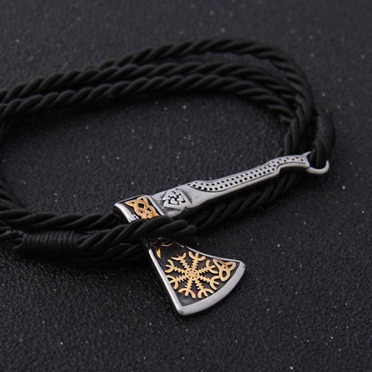 Gold Helm Axe Bracelet - Viking Valor