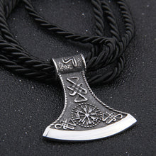 Load image into Gallery viewer, Vegvisir Axe Pendant - Viking Valor