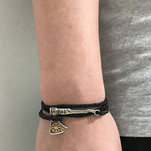 Load image into Gallery viewer, Gold Helm Axe Bracelet - Viking Valor