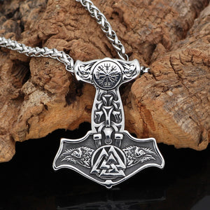 Ravens of Odin Mjolnir Necklace - Viking Valor