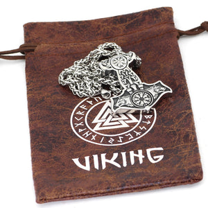 Wolves of Odin Mjolnir Necklace - Viking Valor