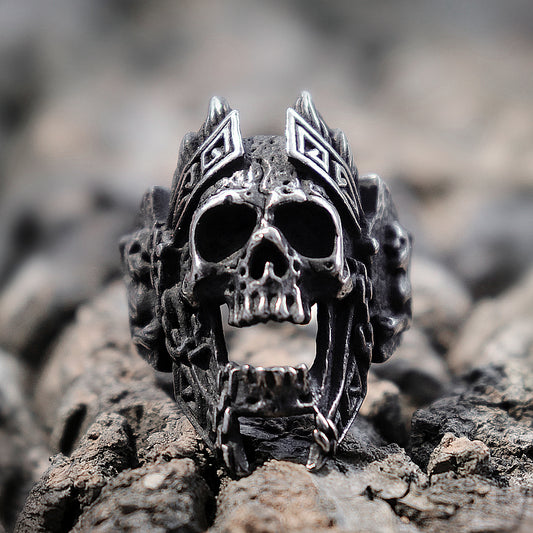 Skull King Ring - Viking Valor