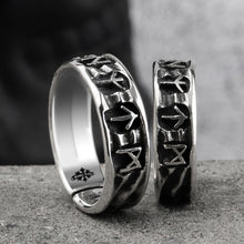 Load image into Gallery viewer, Silver Runic Ring - Viking Valor