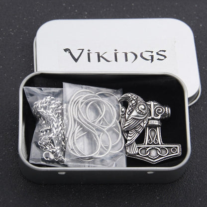 Mjolnir Raven Norse Pendant - Viking Valor