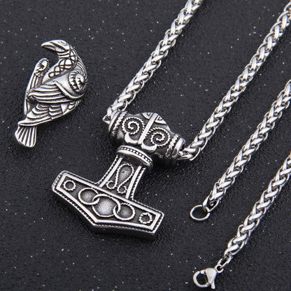 Mjolnir Raven Norse Pendant - Viking Valor