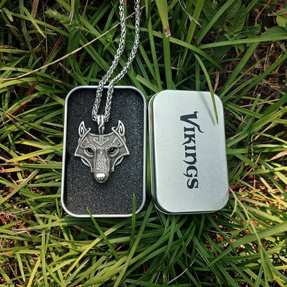 Viking Wolf Head Necklace - Viking Valor