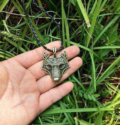 Viking Wolf Head Necklace - Viking Valor