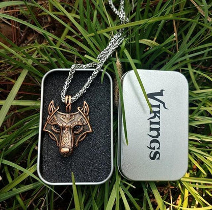 Viking Wolf Head Necklace - Viking Valor