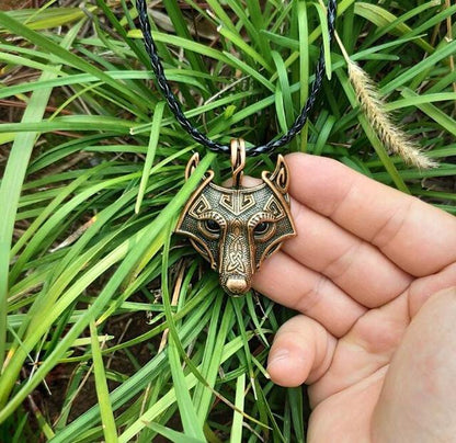 Viking Wolf Head Necklace - Viking Valor