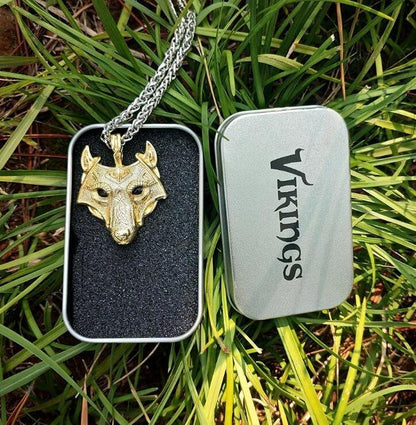 Viking Wolf Head Necklace - Viking Valor