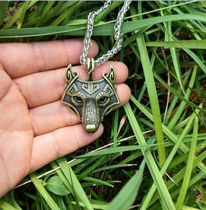 Viking Wolf Head Necklace - Viking Valor