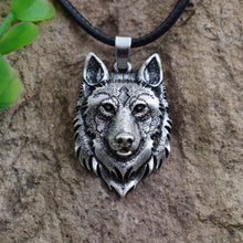 Load image into Gallery viewer, Norse Wolf Head Necklace - Viking Valor