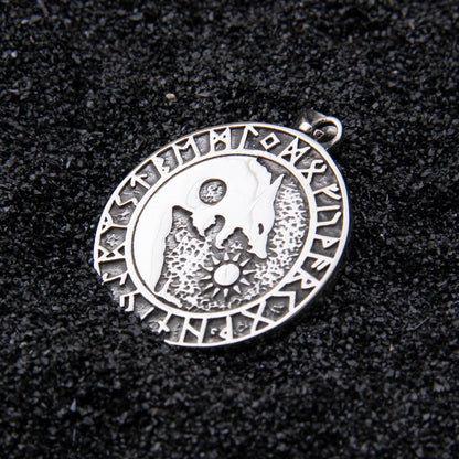 Wolf Sun and Moon Necklace - Viking Valor