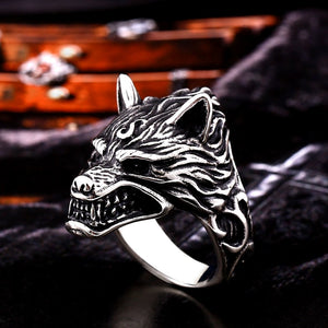 Fierce Fenrir Wolf Ring - Viking Valor