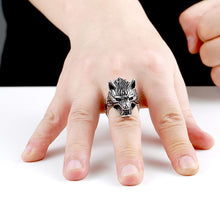 Load image into Gallery viewer, Fierce Fenrir Wolf Ring - Viking Valor