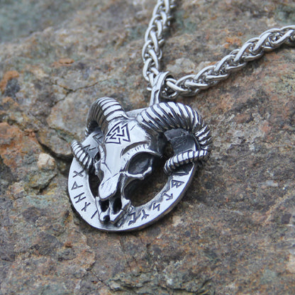 Valknut Goat Skull Amulet - Viking Valor