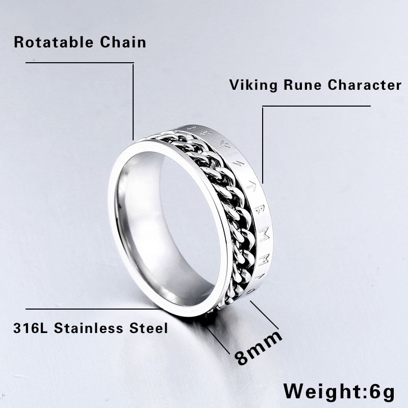 Rotating Rune Ring - Viking Valor